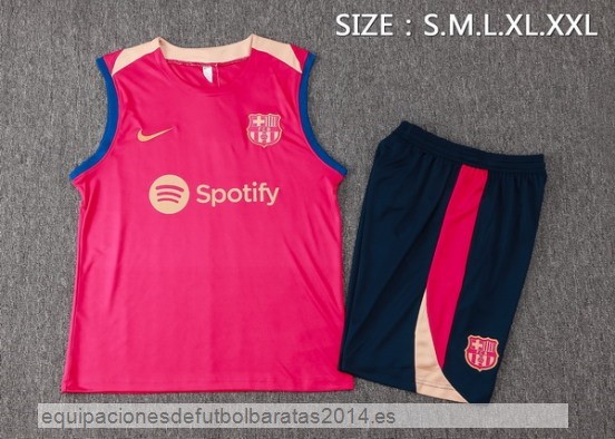 Nuevo Entrenamiento Sin Mangas Conjunto Completo Barcelona 24/25 Rosa Azul Baratas